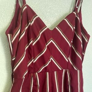Striped red & white jumpsuit